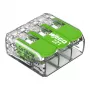 WAGO 221-423 3-vodičový kompaktný konektor, 4 mm², transparentná
