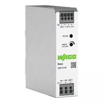 WAGO 2587-2144 primárny spínaný napájací zdroj Basis 1-fázový, 24 VDC, 5 A, 120 W, lišta DIN