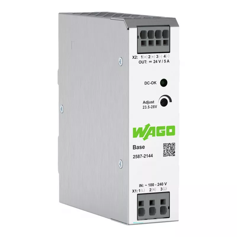 WAGO 2587-2144 primárny spínaný napájací zdroj Basis 1-fázový, 24 VDC, 5 A, 120 W, lišta DIN