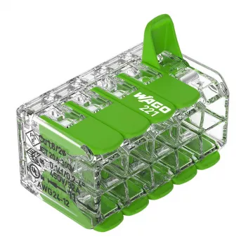 WAGO 221-430 COMPACT 2-vodičový konektor, 0,2-4 mm², 15 ks, Green Range