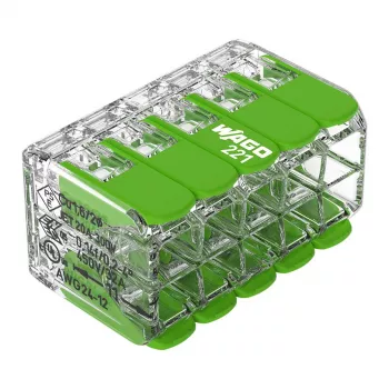 WAGO 221-430 COMPACT 2-vodičový konektor, 0,2-4 mm², 15 ks, Green Range