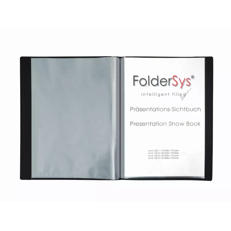 FolderSys prezentačná kniha A4 čierna s 10 puzdrami
