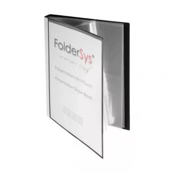 FolderSys prezentačná kniha A4 čierna s 30 priehradkami