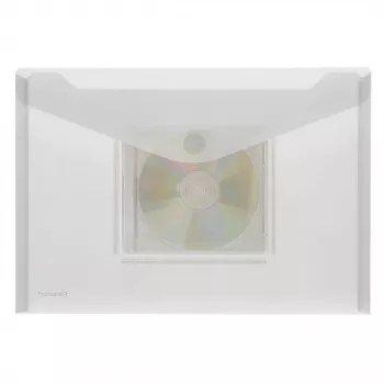 FolderSys priehľadná fólia A4 na šírku s vreckom na CD/Jewel Case, transparentná, balenie 10 ks