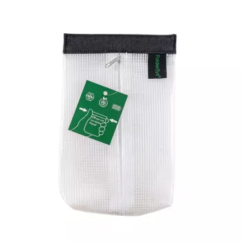 FolderSys SnapBag DIN A6 číra transparentná dokumentová taška bez PVC s čiernym švom