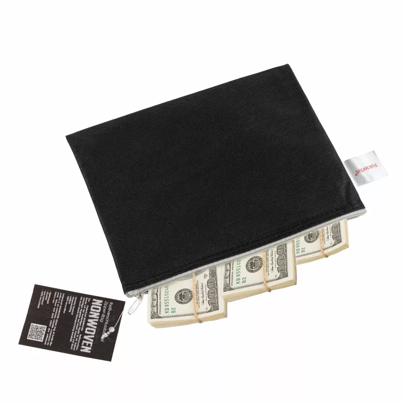 FolderSys vrecúško na zips A5 čierne nepriehľadné netkané PP 190 x 255 mm