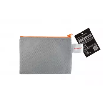 FolderSys vrecúško na zips A6 sivé nepriehľadné netkané PP 125 x 180 mm