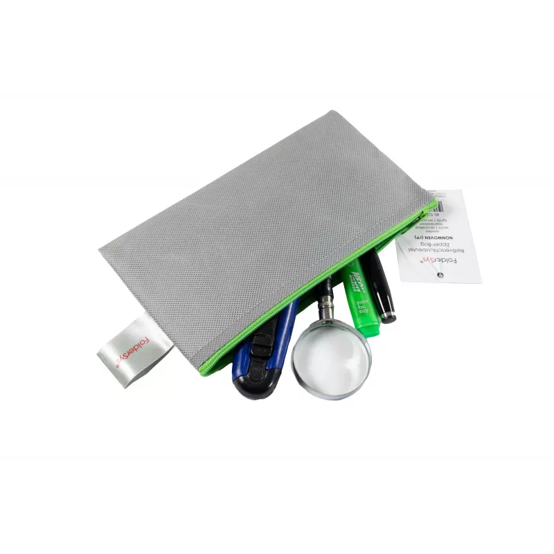 FolderSys vrecko so zipsom DL sivé nepriehľadné PP netkaná textília 120 x 220 mm