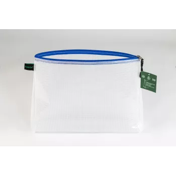 Foldersys dokumentová taška na zips A4 transparentná/modrá 0,28 mm 1 kus