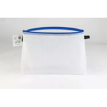 Foldersys dokumentová taška na zips A4 transparentná/modrá 0,28 mm 1 kus
