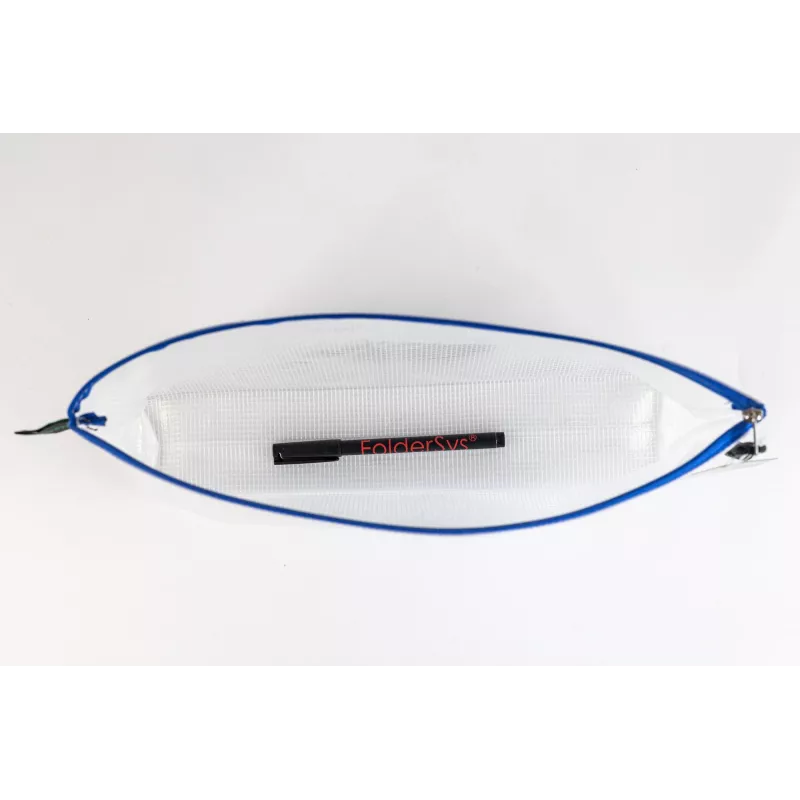 Foldersys vrecko na dokumenty so zipsom A4 priehľadné/modré 0,28 mm 1 ks