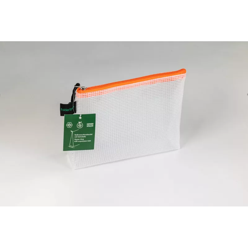 FolderSys vrecko so zipsom priehľadné/oranžové 0,28 mm A6 1 kus