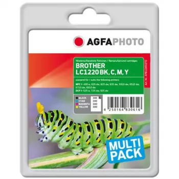 AGFAPHOTO APB1220SETD kompatibilné atramentové kazety multipack balenie 4 ks čierna žltá azúrová purpurová vysoká výťažnosť XL
