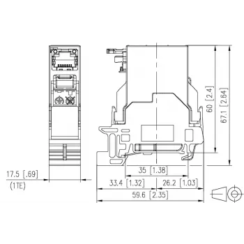 METZ CONNECT RJ45 keystone modul Cat.6A STP sivá (RAL 7035) 1401906113KE