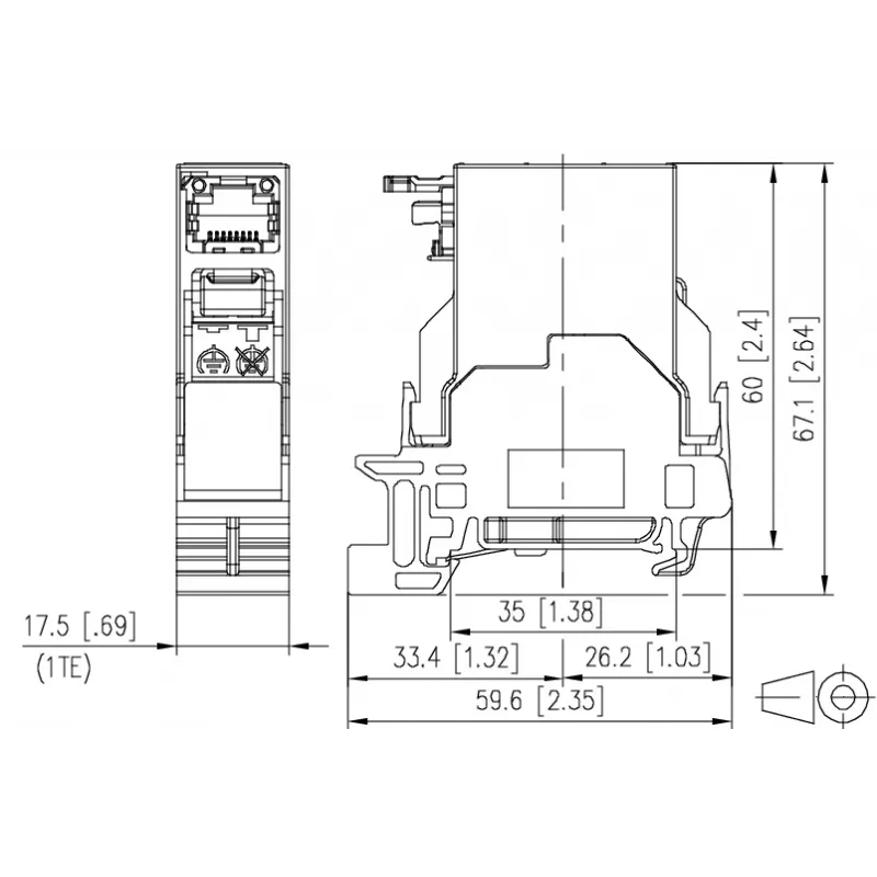 METZ CONNECT RJ45 keystone modul Cat6A tienený sivý 1401806113KE
