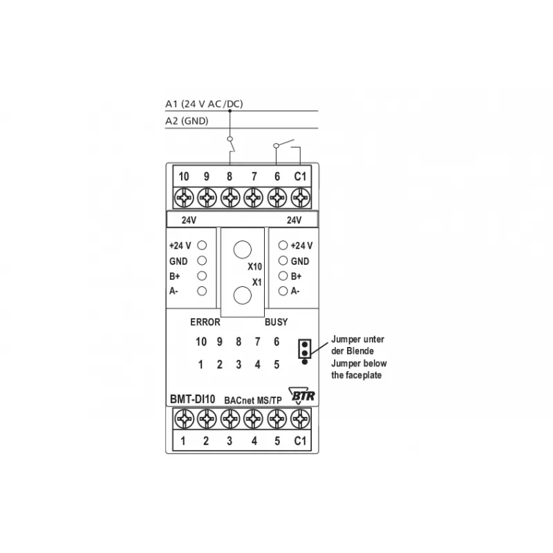 METZ CONNECT BMT-DI10 BACnet MS/TP digitálny vstupný modul 10 vstupov
