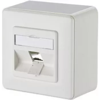METZ CONNECT BTR 130B10D10002-E 1-portová nástenná sieťová prípojná zásuvka, prázdna, čisto biela, 85x85x43 mm