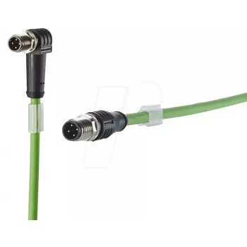 METZ CONNECT 142M1D19010 Cat5e M12 patch kábel 1m zelený