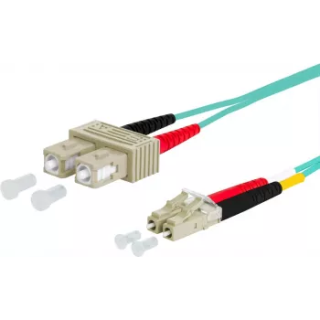 METZ CONNECT OpDAT patch kábel SC Duplex na LC Duplex OM3 5 m aqua