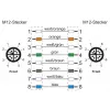 METZ CONNECT M12-M12 8-pólový torzný kábel kódovanie X 5 m