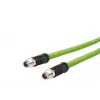 METZ CONNECT priemyselný Ethernet kábel M12 na M12 8-pólový X-kódovaný CAT 6a S/FTP 10 m zelený odolný proti krúteniu bezhalogénový