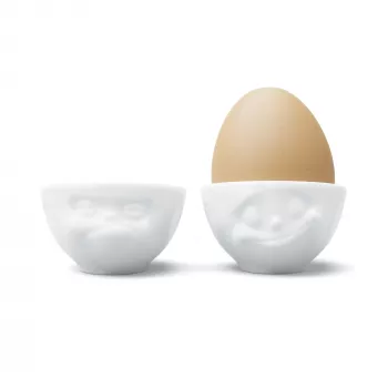 FIFTYEIGHT PRODUCTS sada na vajíčka č. 3 - Happy & Grumpy biela