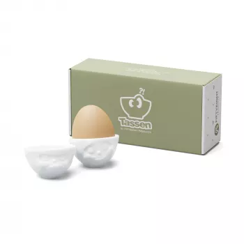FIFTYEIGHT PRODUCTS sada na vajíčka č. 3 - Happy & Grumpy biela