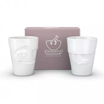 FIFTYEIGHT PRODUCTS 350 ml šálka - Grumpy & Mischievous biela