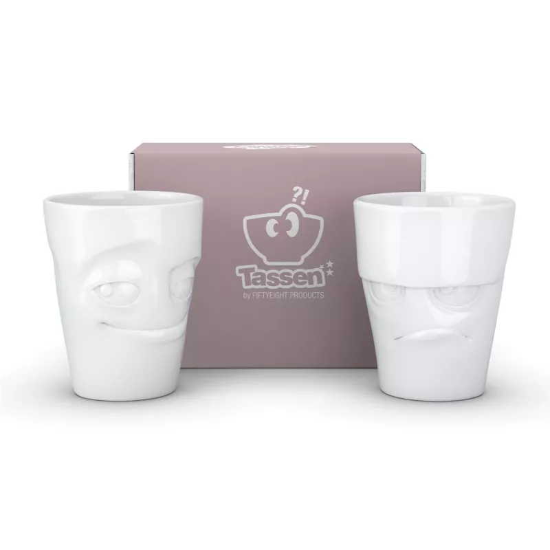 FIFTYEIGHT PRODUCTS 350 ml šálka - Grumpy & Mischievous biela