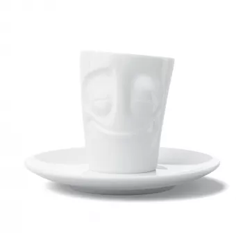 FIFTYEIGHT PRODUCTS šálka na espresso s uškom 80 ml - Cheerful biela