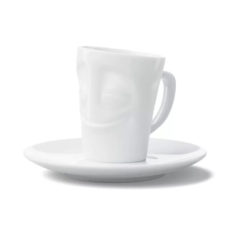 FIFTYEIGHT PRODUCTS šálka na espresso s uškom 80 ml - Cheerful biela