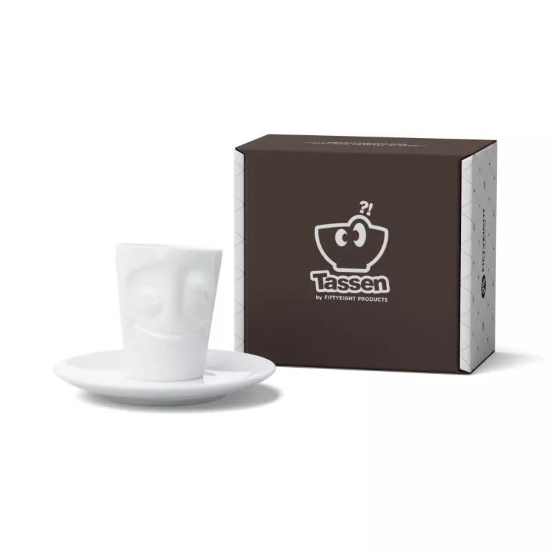 FIFTYEIGHT PRODUCTS šálka na espresso s uškom 80 ml - Cheerful biela