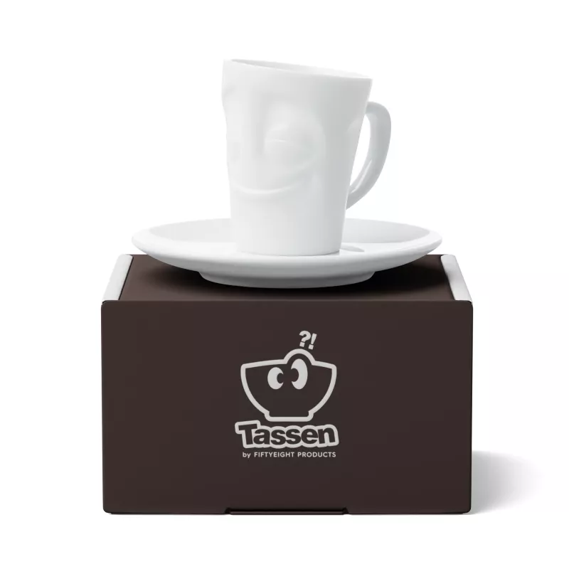 FIFTYEIGHT PRODUCTS šálka na espresso s uškom 80 ml - Cheerful biela