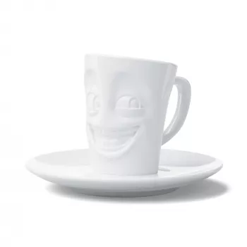 FIFTYEIGHT PRODUCTS FIFTYEIGHT šálka na espresso s uškom 80 ml - Funny White