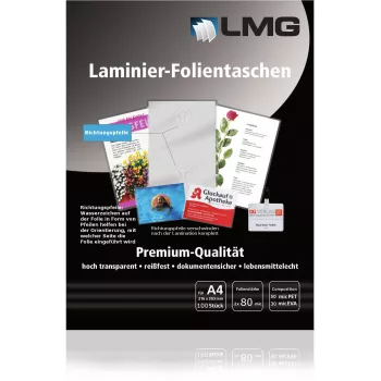 LMG laminovacie fólie A4 80 mikrónov lesklé 100 ks