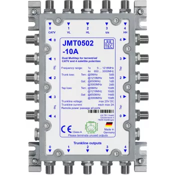 Jultec JMT0502-10A pasívny multi-tap, 5 trunk vedení, 2 tap výstupy