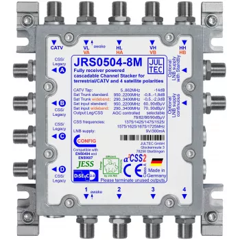 JULTEC JRS0504-8M Unicable II single cable konvertor 4 SAT vstupy 8 user bands
