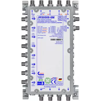 JULTEC JRS0508-8M Unicable II / JESS multiswitch, 5 vstupov, 8 výstupov, 64 používateľských pásiem