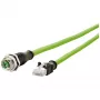 METZ CONNECT sieťový kábel - 5m Cat6a S/FTP M12 na RJ-45 zelený