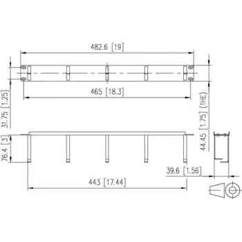 METZ CONNECT 19 palcov 1U 75 mm patch panel RAL 9005 čierna 130894-03-29-E