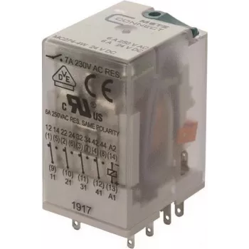 METZ BTR NETCOM priemyselné relé 4PDT 24VDC 7A zásuvné 110017-25.14.07
