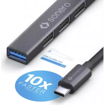 PureLink sonero USB 3.2 Gen1x1 hub - 4 porty USB-A samec - 0,50m - Space Grey