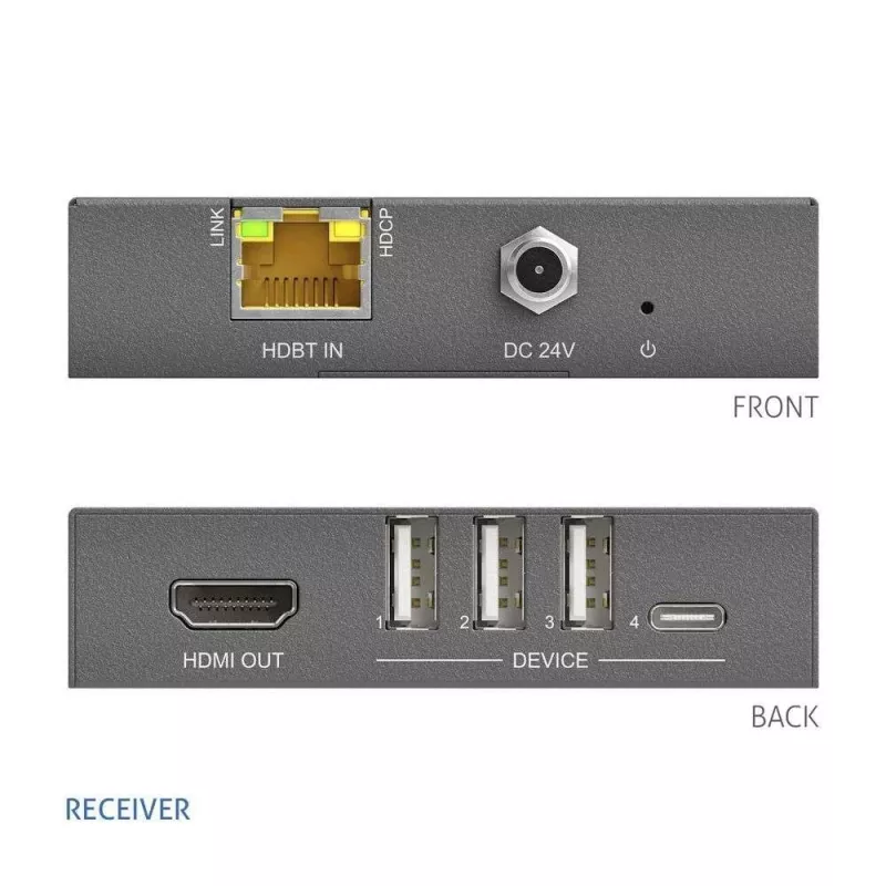 PureLink prijímač HDBaseT HDMI a USB 2.0 - 3.0 - 4K 60Hz 4:4:4 USB 2 - digitálne/dáta - digitálne/displej/video