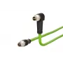 METZ CONNECT M12 X-kódovaný patch kábel 1m Cat.6A S/FTP PUR zelený 142M2X1A010