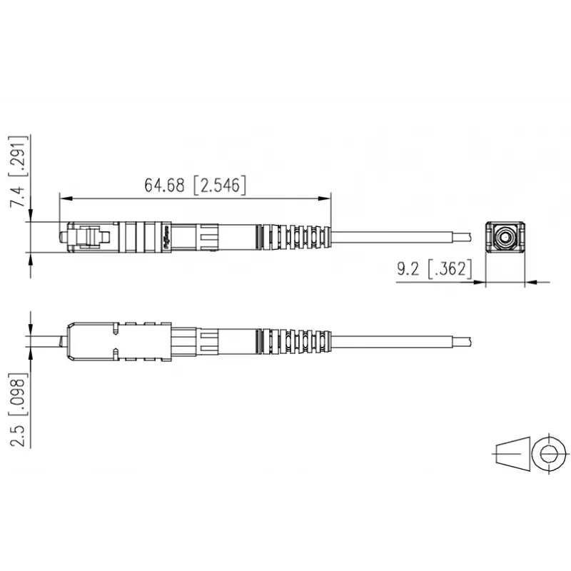 METZ CONNECT 1509QKEA002C-E SC/PC OS2 Singlemode pigtail 2m zelená 20 ks