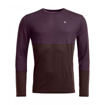 Ortovox 185 Rock N Wool Long Sleeve - Dark Wild Berry, veľkosť L