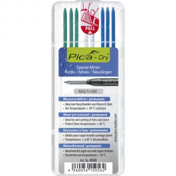 PICA-MARKER Pica DRY náplne špeciálne - 8 tuh (grafit, červená, biela) 2,8 mm