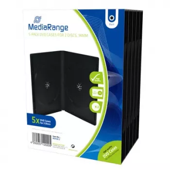 MEDIARANGE Retail Pack obal na DVD dvojitý - DVD video box - kapacita: 2 CD/DVD - čierny (balenie 5 ks)