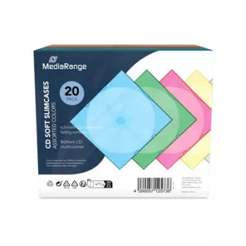 MEDIARANGE Retail Pack CD Soft Slim Case Color (5x4) - 20 zmiešaných Slim obalov