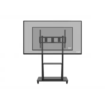 Celexon Economy 55110MP Mobilný TV stojan pre ploché obrazovky, lakovaná oceľ, matná čierna, veľkosť obrazovky 139,7-279,4 cm (55-110